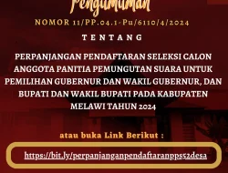 KPU Melawi Perpanjang Waktu Pendaftaran PPS