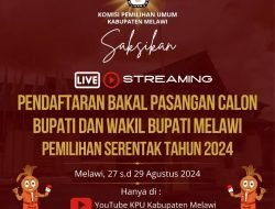 Pendaftaran Bakal Paslon Pilkada Melawi Disiarkan Live Streaming oleh KPU Melawi