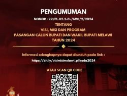 KPU Umumkan Visi Misi dan Program Paslon Bupati dan Wakil Bupati Melawi