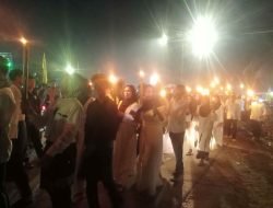 Terdengar Suara Alunan Sholawat dan Takbir, Cahaya Obor Selimuti Bumi Kota Nanga Pinoh