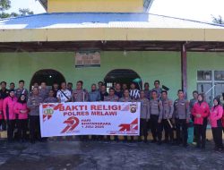 Semangat Hari Bhayangkara, Polres Melawi Bersih-bersih Tempat Ibadah